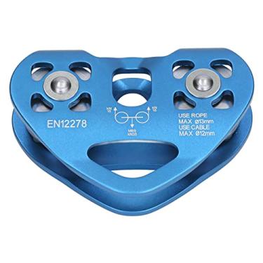 Imagem de Polia de Escalada, Polias de Corda Dupla de Alumínio Ao Ar Livre, Eixo Macio, Polia de Escalada para Montanhismo (Azul)