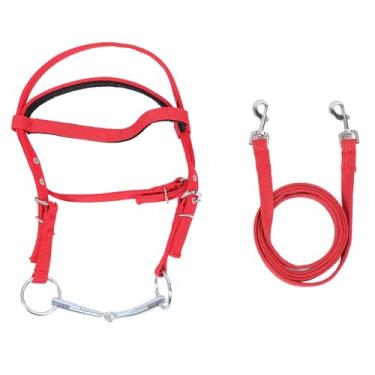 Imagem de Freio de Cavalo, Cabresto de Treinamento de Corda de Cavalo Ajustável, Rédea de Cavalo Elegante de Nylon, Rédea Equestre de Cabeçada de Cavalo, Cabresto de Corda de Trança, (L)