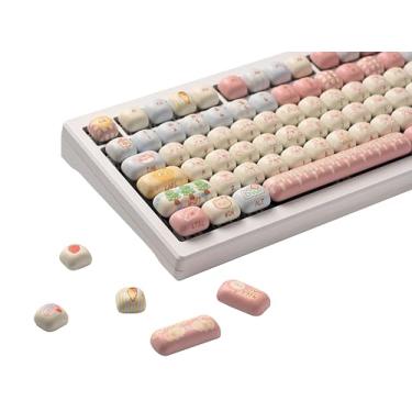 Imagem de Akko Conjunto de teclas PBT, teclas Piggy Party perfil MOG 139 teclas para teclados mecânicos