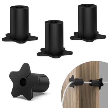 Imagem de Bucha de parede Star para cabo adaptador Ethernet Starlink Dishy Router, kit de roteamento de cabos Starlink para orifício de parede e orifício de fio de móveis (preto, 4 peças)