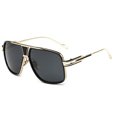 Imagem de GOBIGER- Óculos de sol Gobiger Aviator para homens 100% proteção UV Armação de liga com estojo…