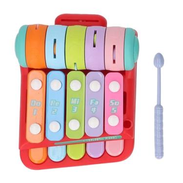 Imagem de Brinquedo de Bater de Piano, Teclado de Piano do bebê Interativo Batendo Brinquedo de Aprendizagem Educacional Instrumentos Musicais para Pré-escolares (Vermelho)