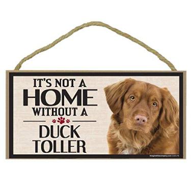 Imagem de Imagine This Placa de madeira para raças de cães Duck Toller