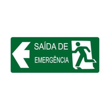 Imagem de Placa Sinalização Saída Emergência Esquerda Escola 30X13 Cm - Arte Sed