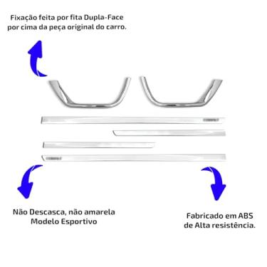 Imagem de Kit Aplique Moldura para o Farol de Milha + Friso Latera Slim Cromado Adaptavel para Compass 2019 2020 2021