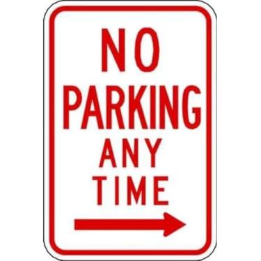 Imagem de ZING 2278 Placa Eco Parking, No Parking Anytime, Right Arrow 18Hx12W, Engineer Grade Prismatic, Alumínio Reciclado
