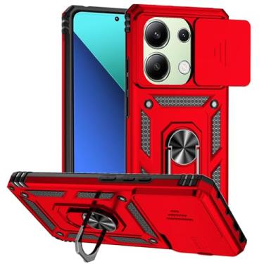 Imagem de Tothedu Capa para Redmi Note 13 Pro 4G, capa Poco M6 Pro 4G com capa de câmera deslizante, anel giratório de 360° integrado com suporte magnético à prova de choque para Xiaomi Redmi Note 13 Pro 4G
