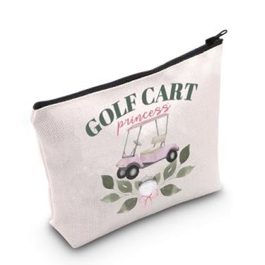 Imagem de WCGXKO Presente para carrinho de golfe, carrinho de golfe, princesa, bolsa de maquiagem, presente para amantes de golfe, presente para ela, Bolsa para carrinho de golfe, Zíper