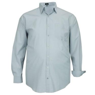 Imagem de Camisa Social Manga longa Masculina Pluse Size Tamanho Extra Grande G4