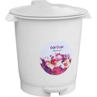 Imagem de Lixeira Shangri-La Com Pedal 12L Redonda Branca