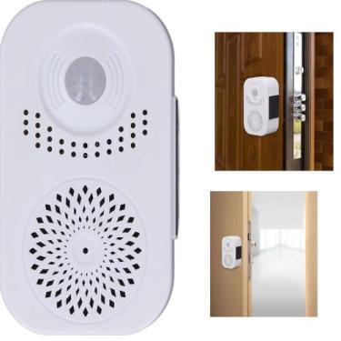 Imagem de CAMPAINHA SENSOR PRESENCA INTELIGENTE LEMBRETE VOZ INFRAVERMELHO DETECTOR MOVIMENTO POR INDUÇÃO GRAVADOR ALERTA MENSAGENS SONORO