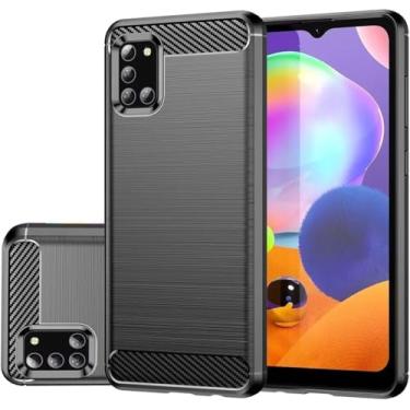 Imagem de GTBDEKI Capa para Galaxy A21S, capa para Samsung A21S SM-A217F, fibra de carbono, à prova de choque, fina, de silicone, resistente, macia, TPU, capa traseira para celular para Samsung Galaxy A21S