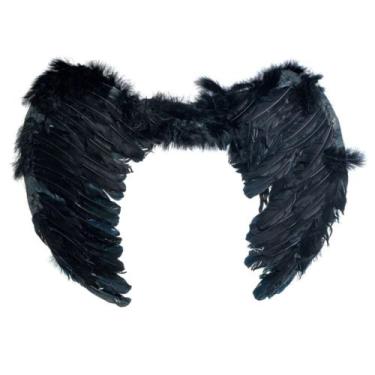 Imagem de Asa De Anjo Preto Festa Carnaval Cromus 60x45cm