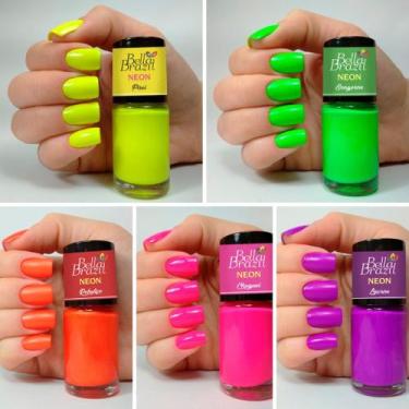 Imagem de Kit Coleção Completa 5 Esmaltes Neon FREE Bella Brazil - Brilha na Luz