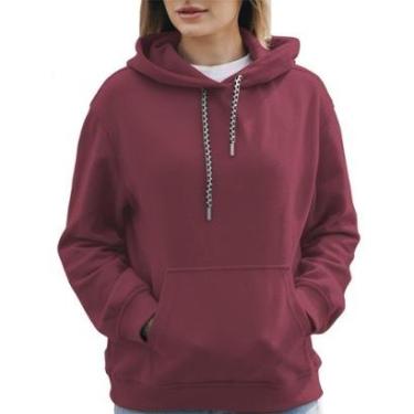 Imagem de Blusa Moletom Canguru com Capuz Liso Feminino Juvenil-Feminino