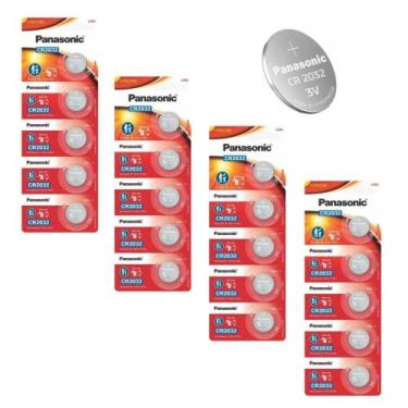 Imagem de Kit 4 Cartelas Baterias Panasonic CR2032 3V 20 unidades