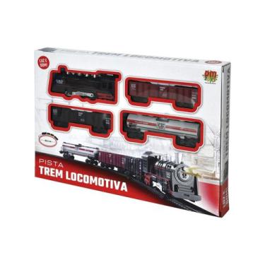 Imagem de Brinquedo Pista Trem Locomotiva com Som e Luz - DM Toys