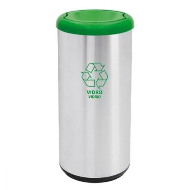 Imagem de Lixeira Inox Tramontina 40L Cápsula Selecta Basculante Verde