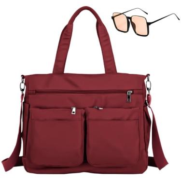 Imagem de Kit Bolsa Feminina Trabalho + Óculos De Sol Retro Proteção UV (Vermelho)