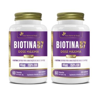 Imagem de Kit 2x Suplemento Alimentar Biotina B7 60 cápsulas Flora Nativa