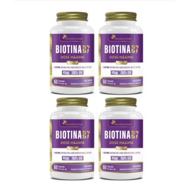 Imagem de Kit 4x Suplemento Alimentar Biotina B7 60 cápsulas Flora Nativa