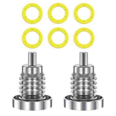 Imagem de GlückMarine 8M0058389 2 peças de parafusos magnéticos de drenagem para barco com vedações para motor de popa Mercury Marine e MerCruiser Stern Drive substituem 22-8M0058389 22-67892 bujões de drenagem