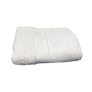 Imagem de Toalha de Rosto Melody com Renda Naira Bouton, Branco