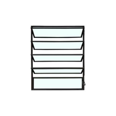 Imagem de Vitro Basculante 100x80 Alumínio Preto Vidro Liso Lumineziri