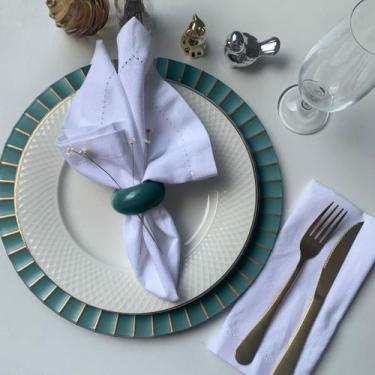 Imagem de kit 4 Anel Porta Guardanapo Argola Mesa Posta 6cm Lisa Azc - IDEALIZA,