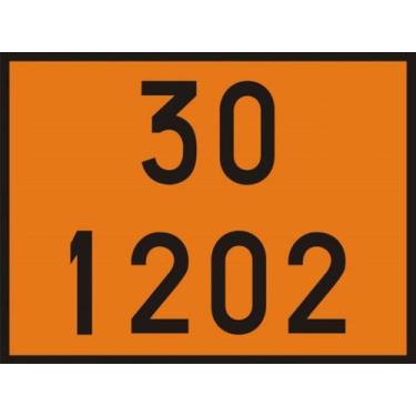 Imagem de Kit 4 Placas Numerologia Laranja Onu 30 1202 Carga Perigosa - Sinaliza