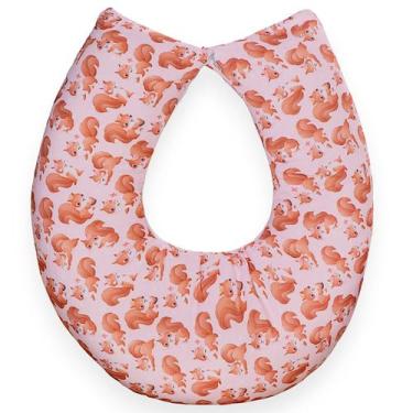 Imagem de Almofada Amamentação para Bebê Menina Sublimado - Carinha de Anjo, Esq