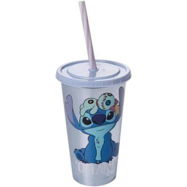 Imagem de Copo Plástico Refri Stitch Disney Com Canudo 500ml - Plasútil