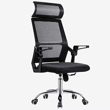 Imagem de Cadeira de escritório ergonômica encosto alto executivo ajustável altura com apoios de braço encosto de cabeça e suporte lombar (cor: verde)