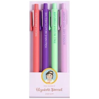 Imagem de Pippi Post Canetas de gel Orgulho e Preconceito para diário, conjunto de 4 canetas coloridas para anotações, conjunto de canetas fofas multicoloridas para professores ou estudantes, presentes de