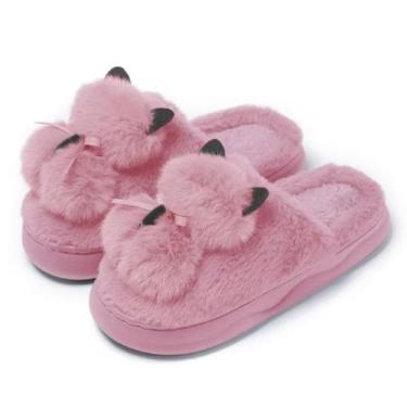 Imagem de Pantufa de Pelúcia Gatinho Adulto ou Infantil Feminina Confortável Inv