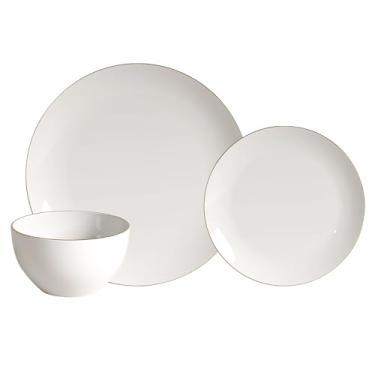 Imagem de Conjuntos de louça de cerâmica premium. Conjuntos de pratos e tigelas. Conjunto de pratos. Conjunto de pratos para 4. Platos De Cocina Seguro para lava-louças Branco