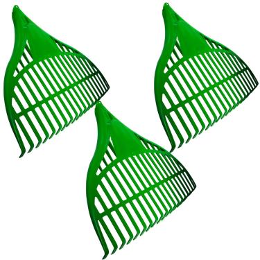 Imagem de Kit 3 Vassoura Rastelo De Jardim 20 Dentes e 47cm Para Folhas, Gramado, Feno, Palha, Sem Cabo - Plasdoni