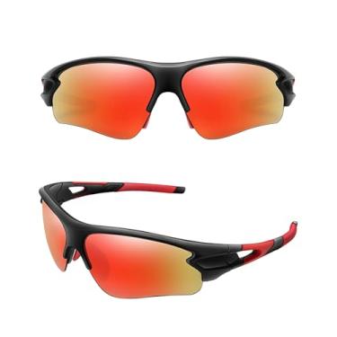 Imagem de Óculos de sol esportivos - Óculos de ciclismo para homens e mulheres, óculos de sol de trabalho, óculos de sol de corrida, UV400, armação oval, sem aro, N3