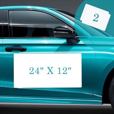 Imagem de Ímãs de carro em branco com folha magnética flexível com cantos arredondados de 40 mil-61.0 cm x 30.5 cm, ímãs de porta para veículos para anunciar negócios e cobrir o logotipo da empresa (pacote com