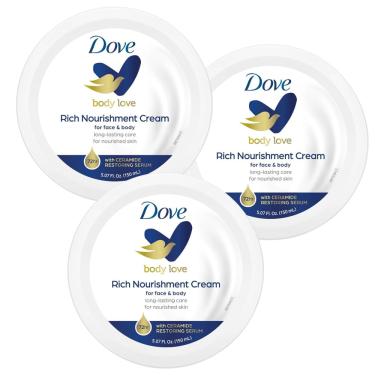 Imagem de Creme hidratante Dove Nourishing Body Care 150ml, pacote com 3