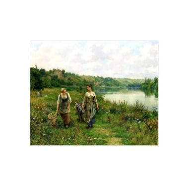 Imagem de Impressão em tela famosa - Imagens para sala de estar - Pintura de arte de parede moderna - River-Reprodução 20x25cm8x10in Sem moldura