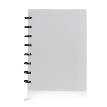 Imagem de Eagle Caderno discbound, caderno personalizável, tamanho júnior, capa de poliéster, 60 folhas pautadas/pautadas (cinza)