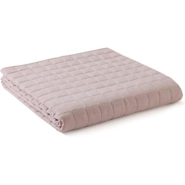 Imagem de Cobertor Pesado YnM, Compartimentos Menores, Nylon, Polietileno, Esferas de Vidro Refrescantes, Casal (50 a 86 kg), Violeta Rosa Suave, 11,3 kg, Tamanho Queen, King, 2,23 x 2,64 m