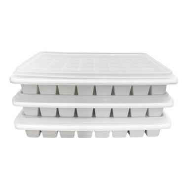 Imagem de Forma De Gelo Com Tampa Sem Bpa 40 cubos - 3 Unidades - Plasnorthon, B