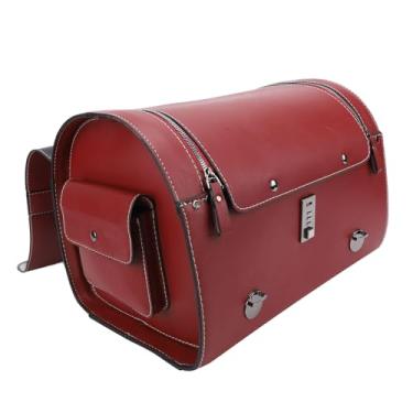 Imagem de 29.5L Bolsa de Cauda de Motocicleta Saco de Bagagem de Troncos Traseiro Universal Com Trava para Veículos Elétricos de Scooters, Design Elegante (Vinho vermelho)