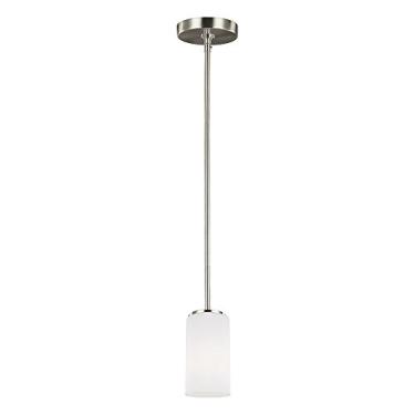 Imagem de Sea Gull Lighting 6124601-962 Mini-pingente Alturas para pendurar luminária moderna, um - claro, níquel escovado