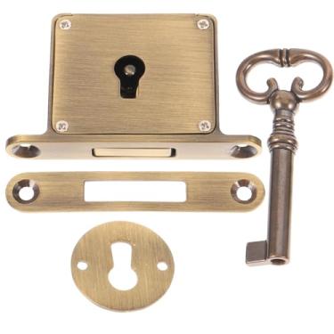 Imagem de Angoily 1 conjunto de fechaduras de armário com chave de mesa para gavetas com fechadura de armário de arquivo de chave vintage fechadura de armário com chave estilo europeu latão retrô