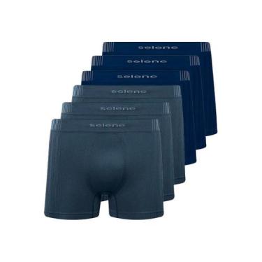 Imagem de Kit com 6 Cuecas Boxer Selene 11070-002//440 Colorido, Azul marinho, G