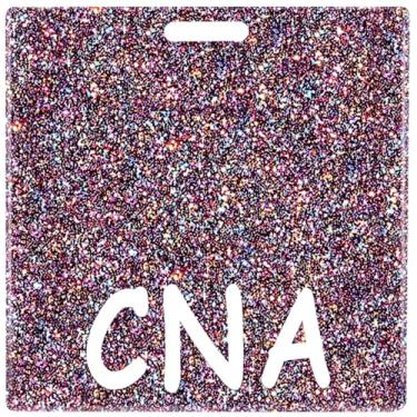 Imagem de Abamilaka Porta-cartão Iridescente CNA Badge Buddy Colorido Bling Badge Reel Buddies Glitter Acrílico Acessórios de enfermagem Colega de Trabalho Presentes de Enfermeira para Mulheres Etiquetas de