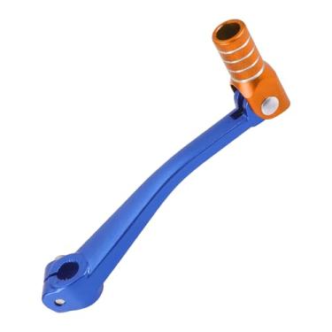 Imagem de Motoforti Alavanca de câmbio dobrável de motocicleta para pedal de liga de alumínio Bosuer 125, braço azul e laranja com anel prateado